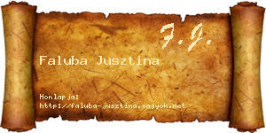 Faluba Jusztina névjegykártya